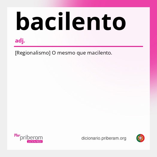 Significado de bacilento