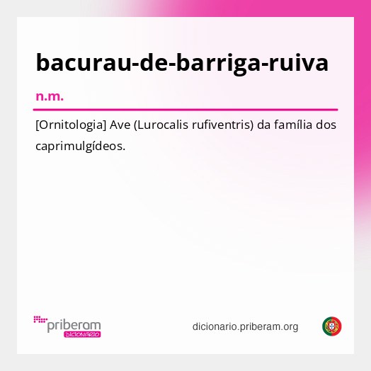 Significado de bacurau-de-barriga-ruiva