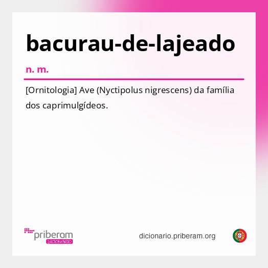 Significado de bacurau-de-lajeado