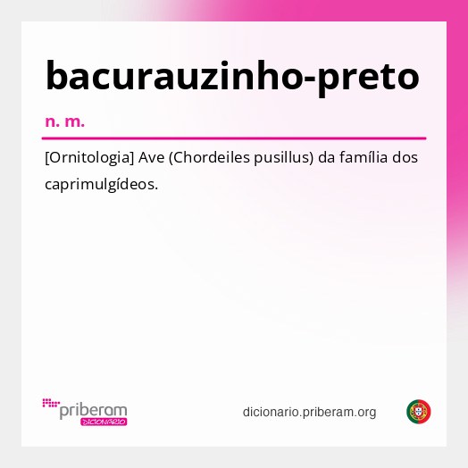 Significado de bacurauzinho-preto