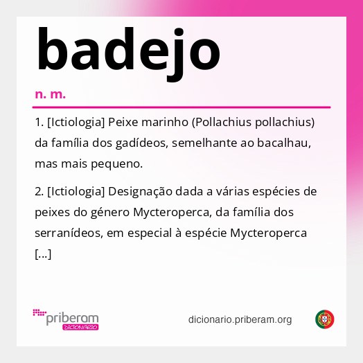 Significado de badejo