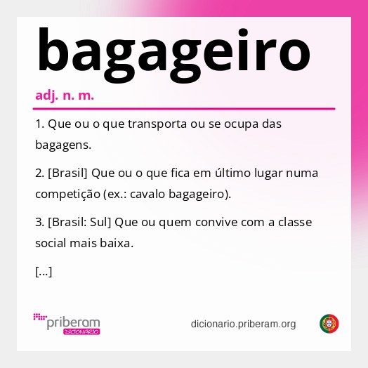 Significado de bagageiro