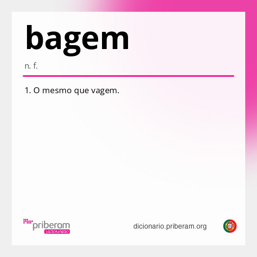 Significado de bagem