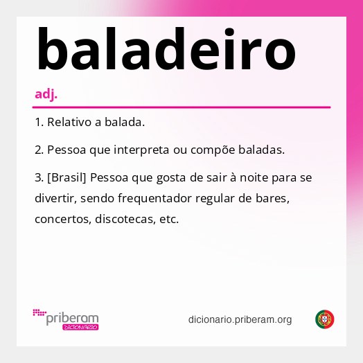 Significado de baladeiro