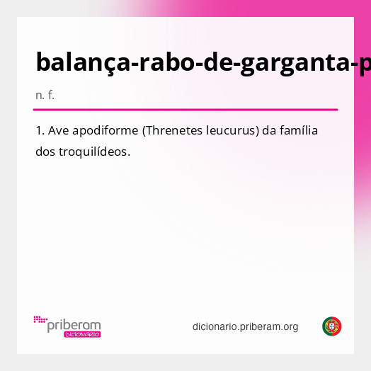 Significado de balança-rabo-de-garganta-preta