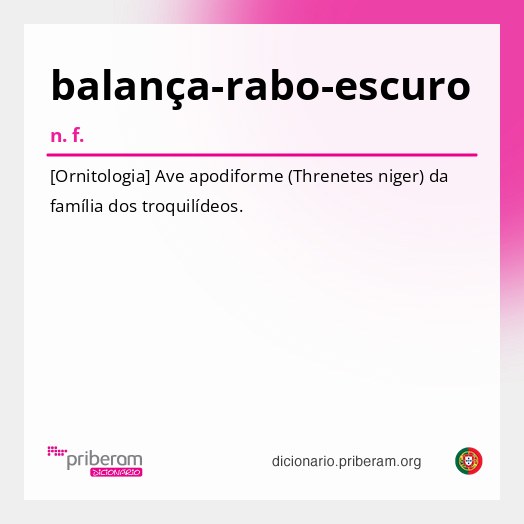 Significado de balança-rabo-escuro