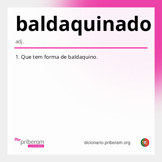 Significado de baldaquinado