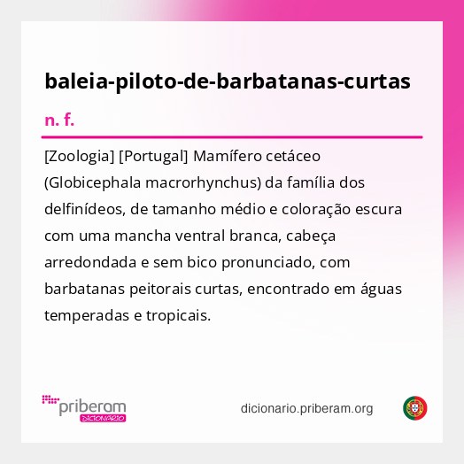 Significado de baleia-piloto-de-barbatanas-curtas