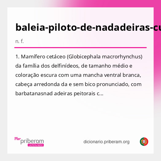Significado de baleia-piloto-de-nadadeiras-curtas