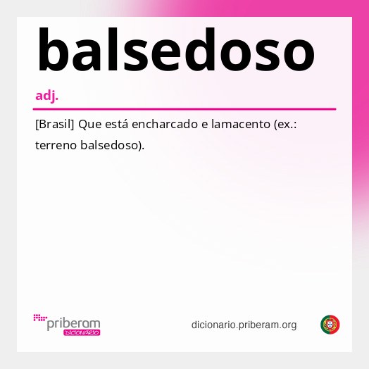 Significado de balsedoso