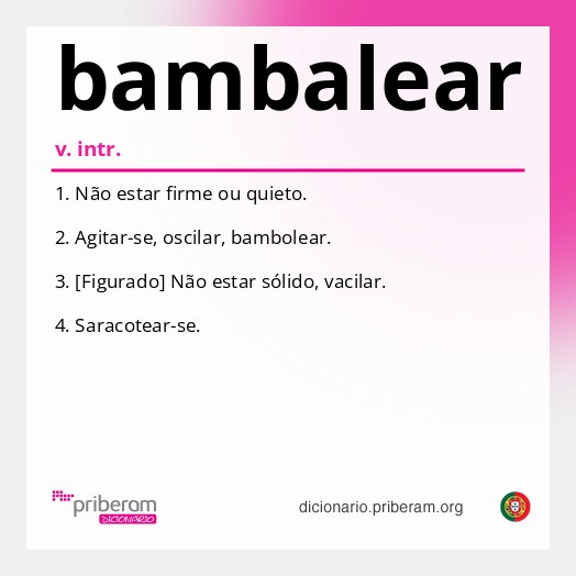 Significado de bambalear