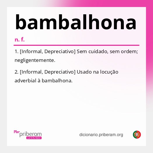 Significado de bambalhona