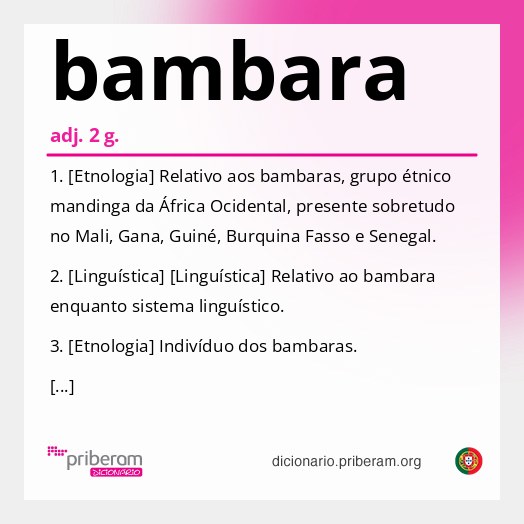 Significado de bambara