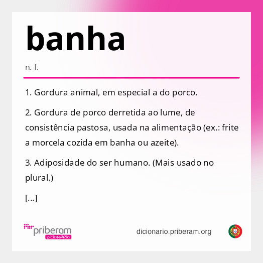 Significado de banha