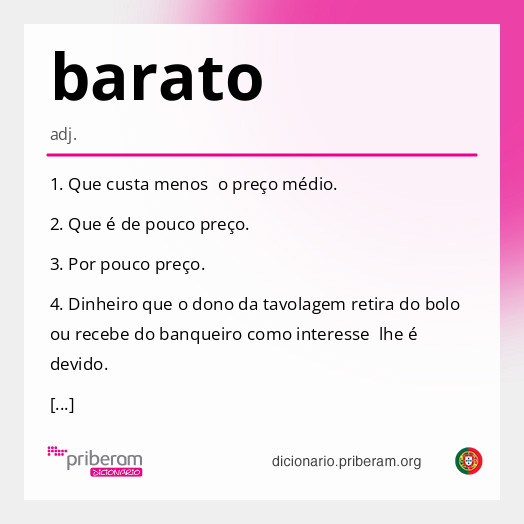 Significado de barato