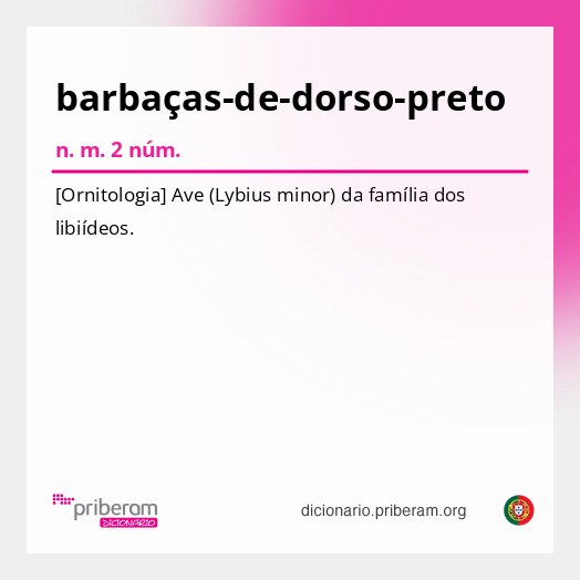 Significado de barbaças-de-dorso-preto