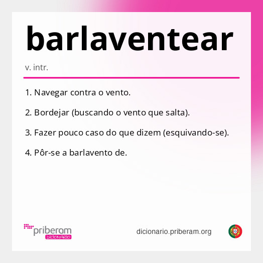 Significado de barlaventear