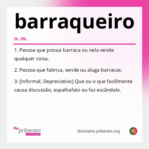 Significado de barraqueiro