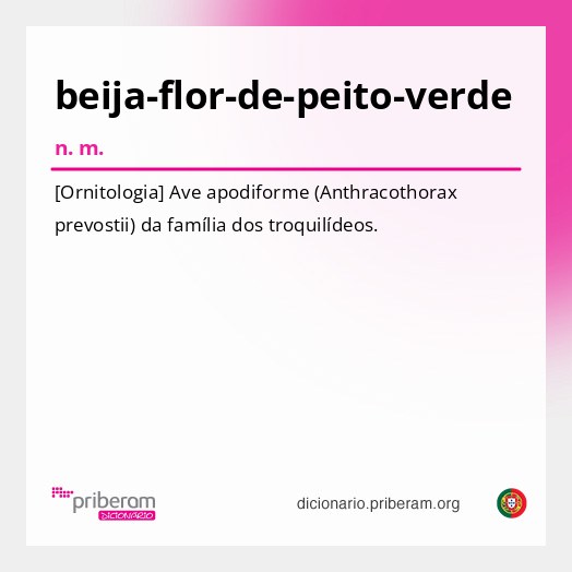 Significado de beija-flor-de-peito-verde