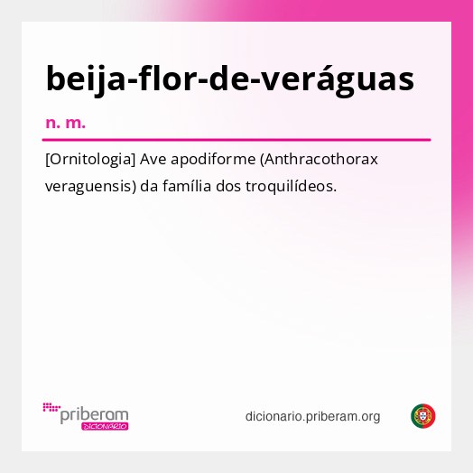 Significado de beija-flor-de-veráguas