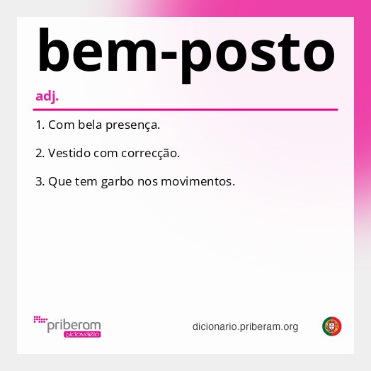 Significado de bem-posto