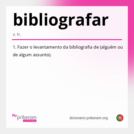 Significado de bibliografar
