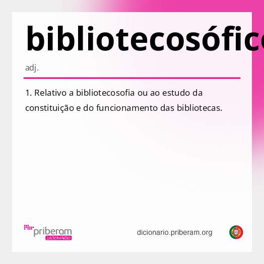 Significado de bibliotecosófico