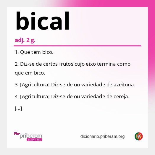 Significado de bical