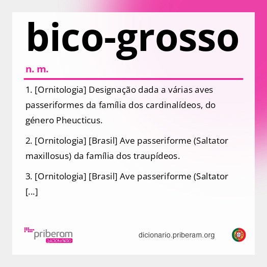 Significado de bico-grosso