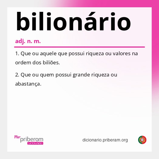Significado de bilionário