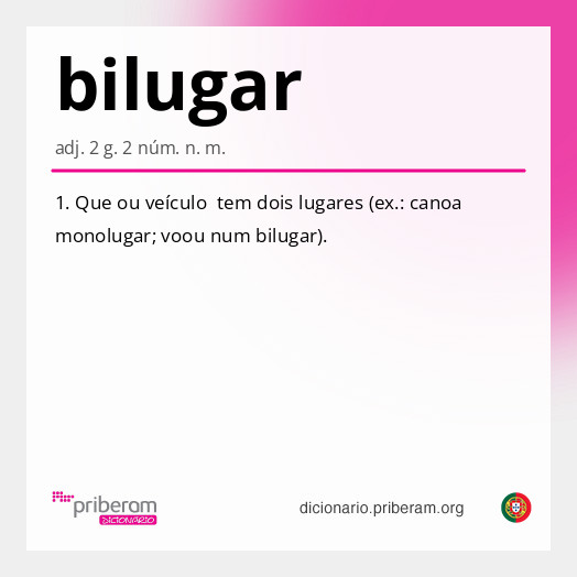 Significado de bilugar