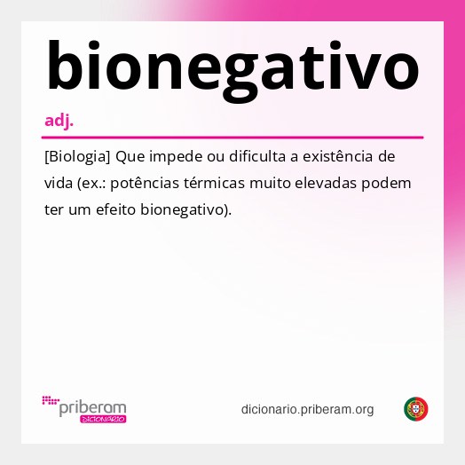 Significado de bionegativo