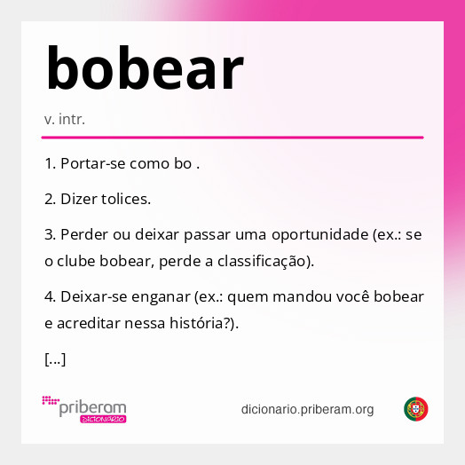Significado de bobear