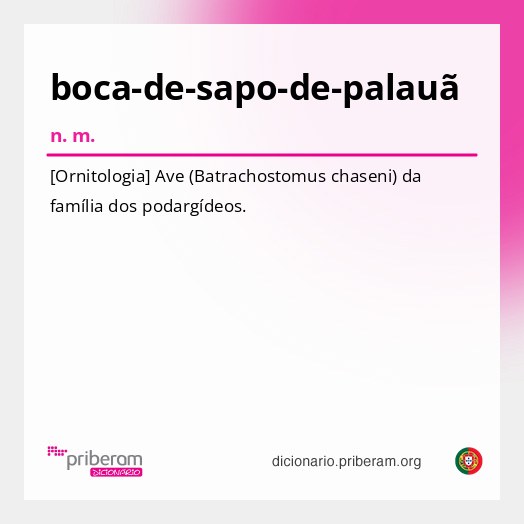 Significado de boca-de-sapo-de-palauã
