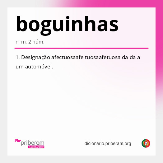 Significado de boguinhas