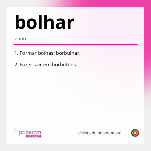 Significado de bolhar