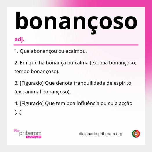 Significado de bonançoso