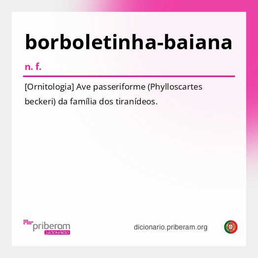 Significado de borboletinha-baiana