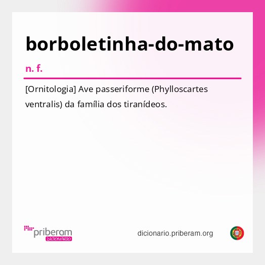 Significado de borboletinha-do-mato