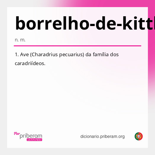 Significado de borrelho-de-kittlitz