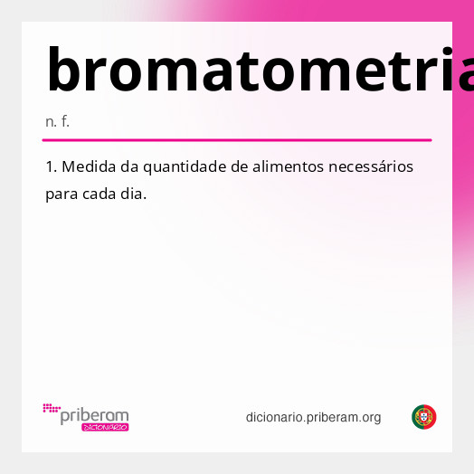 Significado de bromatometria