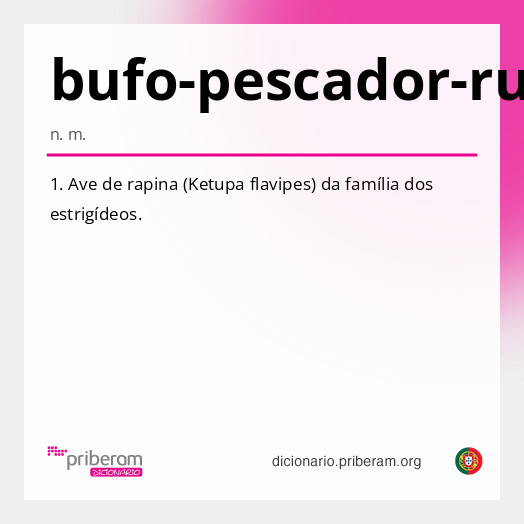 Significado de bufo-pescador-ruivo