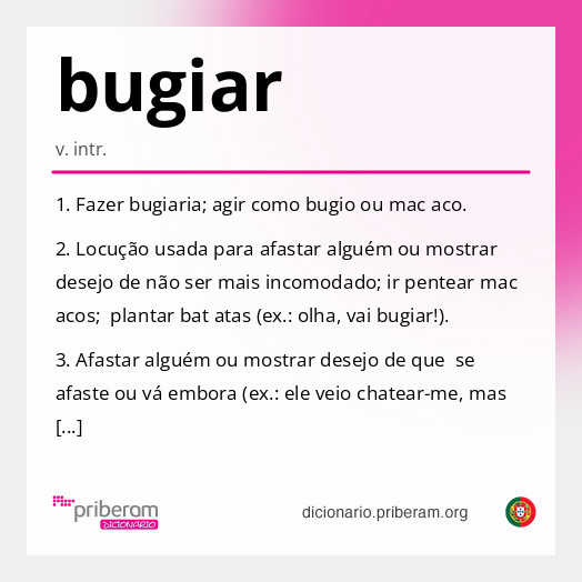 Significado de bugiar
