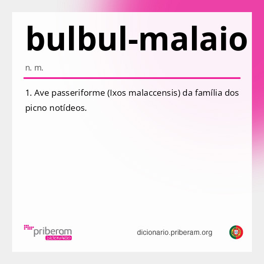 Significado de bulbul-malaio