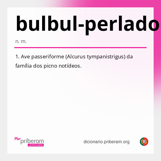 Significado de bulbul-perlado