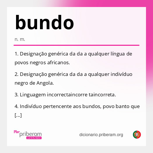 Significado de bundo