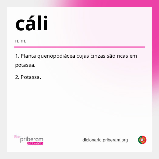 Significado de cáli