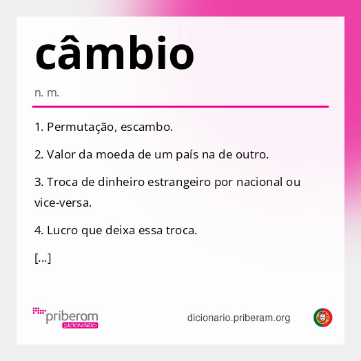 Significado de câmbio