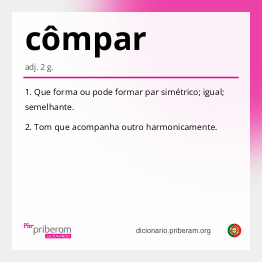 Significado de cômpar