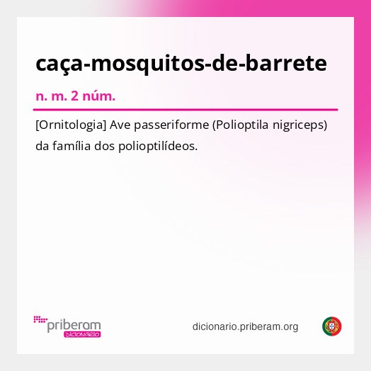 Significado de caça-mosquitos-de-barrete